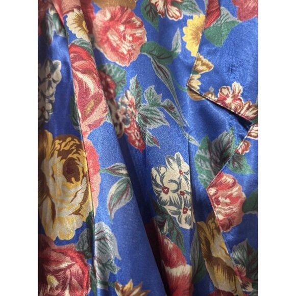 Gracie Bishop Vtg Floral Robe w Pockets, Size Medium, Coquette Starlet Glamour - Picture 3 of 6